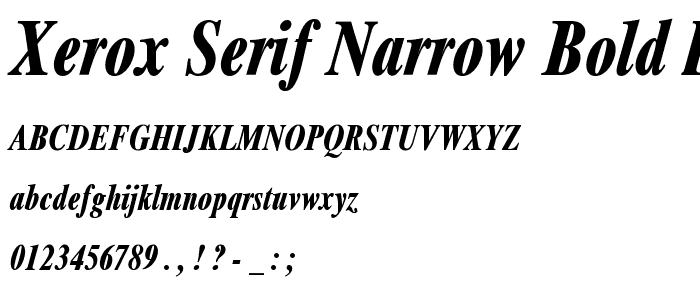 Xerox Serif Narrow Bold Italic police